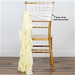 Chiffon Curly Chair Sashes - Ivory