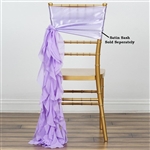 Chiffon Curly Chair Sashes - Lavender