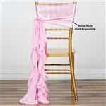 Chiffon Curly Chair Sashes - Pink