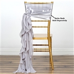 Chiffon Curly Chair Sashes - Silver