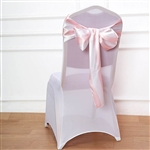 6"x108 " Stripe Satin Chair Sashes - 5 Pack - Blush/Rose Gold & White