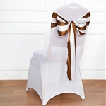 6"x108 " Stripe Satin Chair Sashes - 5 Pack - Gold & White