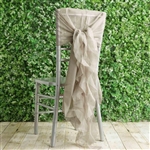 Natural Chiffon Hoods With Curly Willow Chiffon Chair Sashes