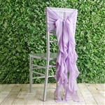 Lavender Chiffon Hoods With Curly Willow Chiffon Chair Sashes