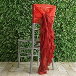 Red Chiffon Hoods With Curly Willow Chiffon Chair Sashes