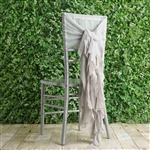Silver Chiffon Hoods With Curly Willow Chiffon Chair Sashes