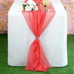 6FT Coral Premium Chiffon Table Runner