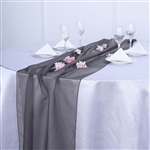 6FT Charcoal Gray Premium Chiffon Table Runner