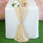 6FT Champagne Premium Chiffon Table Runner