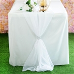 6FT White Premium Chiffon Table Runner