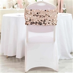 Big Payette Sequin Round Chair Sashes - 5 Pack - Blush/Rose Gold