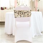Big Payette Sequin Round Chair Sashes - 5 Pack - Champagne