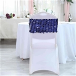 Big Payette Sequin Round Chair Sashes - 5 Pack - Navy Blue