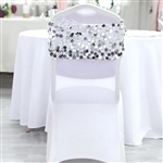 Big Payette Sequin Round Chair Sashes - 5 Pack - Silver