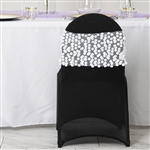 Big Payette Sequin Round Chair Sashes - 5 Pack - White