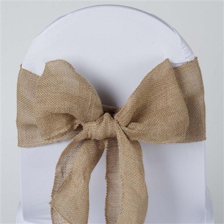 Chambury Casa Natural Tone Burlap Jute Chair Sash - 1 PCS