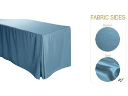 4FT Satin / Dupioni Rectangular Fitted Tablecloth 30"x48"x29" with Inverted Pleates