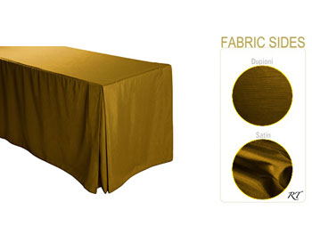 8FT Satin / Dupioni Rectangular Fitted Tablecloth 30"x96"x29" with Inverted Pleates