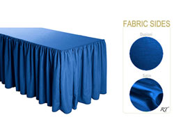 Satin / Dupioni Shirred Table Skirt - 6FT  (3 Sides Covered) - 11FT Section