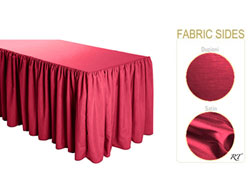 Satin / Dupioni Shirred Table Skirt - 6FT  (4 Sides Covered) - 17FT Section