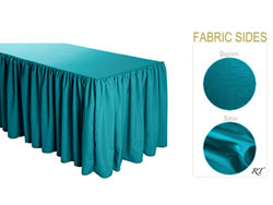 Satin / Dupioni Shirred Table Skirt - 8FT  (3 Sides Covered) - 13FT Section