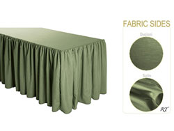 Satin / Dupioni Shirred Table Skirt - 8FT  (4 Sides Covered) - 21FT Section