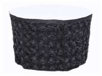 Black Grandiose Rosette Table Skirt- 17Ft