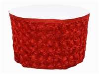 Red Grandiose Rosette Table Skirt