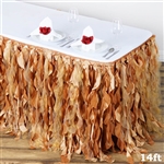 14ft Enchanting Curly Willow Taffeta Table Skirt - Gold