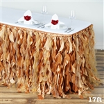 17ft Enchanting Curly Willow Taffeta Table Skirt - Gold