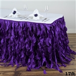 17ft Enchanting Curly Willow Taffeta Table Skirt - Purple