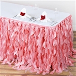 14ft Enchanting Curly Willow Taffeta Table Skirt - Rose Quartz