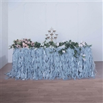 14ft Enchanting Curly Willow Taffeta Table Skirt - Dusty Blue