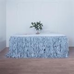 17ft Enchanting Curly Willow Taffeta Table Skirt - Dusty Blue