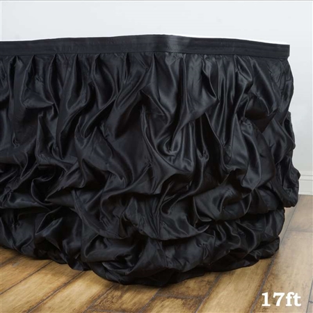 Black Chambury Casa Chic Miteux Lamour Table Skirt - 17ft