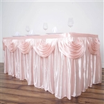 Blush Double Drape Table Skirt / Satin - 14ft