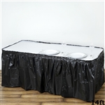 14FT Black Wholesale Disposable Waterproof Pleated Plastic Table Skirt for Wedding Decoration