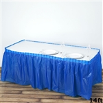 14FT Royal Blue Wholesale Disposable Waterproof Pleated Plastic Table Skirt for Wedding Decoration