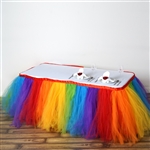 21ft Tantalizing 8 Layer Tulle Table Skirt - Rainbow
