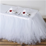 14ft Tantalizing 8 Layer Tulle Table Skirt - White
