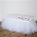 21ft Tantalizing 8 Layer Tulle Table Skirt - White