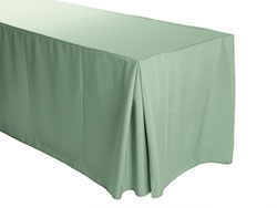 4FT Premium Spun Polyester Rectangular Fitted Tablecloth 30"x48"x29" with Inverted Pleates