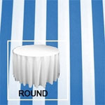 Rental Premium Stripe 132” Round Tablecloth