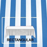 Rental Premium Stripe 60” x 120” Rectangular Tablecloth - Square Corners