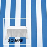Rental Premium Stripe 72” x 72” Square Tablecloth - Square Corners
