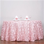 120" Round (Grandiose Rosette) Tablecloth - Rose Gold/Blush