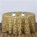120" Round (Grandiose Rosette) Tablecloth - Champagne