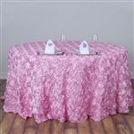 120" Round (Grandiose Rosette) Tablecloth - Pink