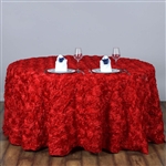 120" Round (Grandiose Rosette) Tablecloth - Red