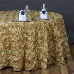 132" Round (Grandiose Rosette) Tablecloth - Champagne